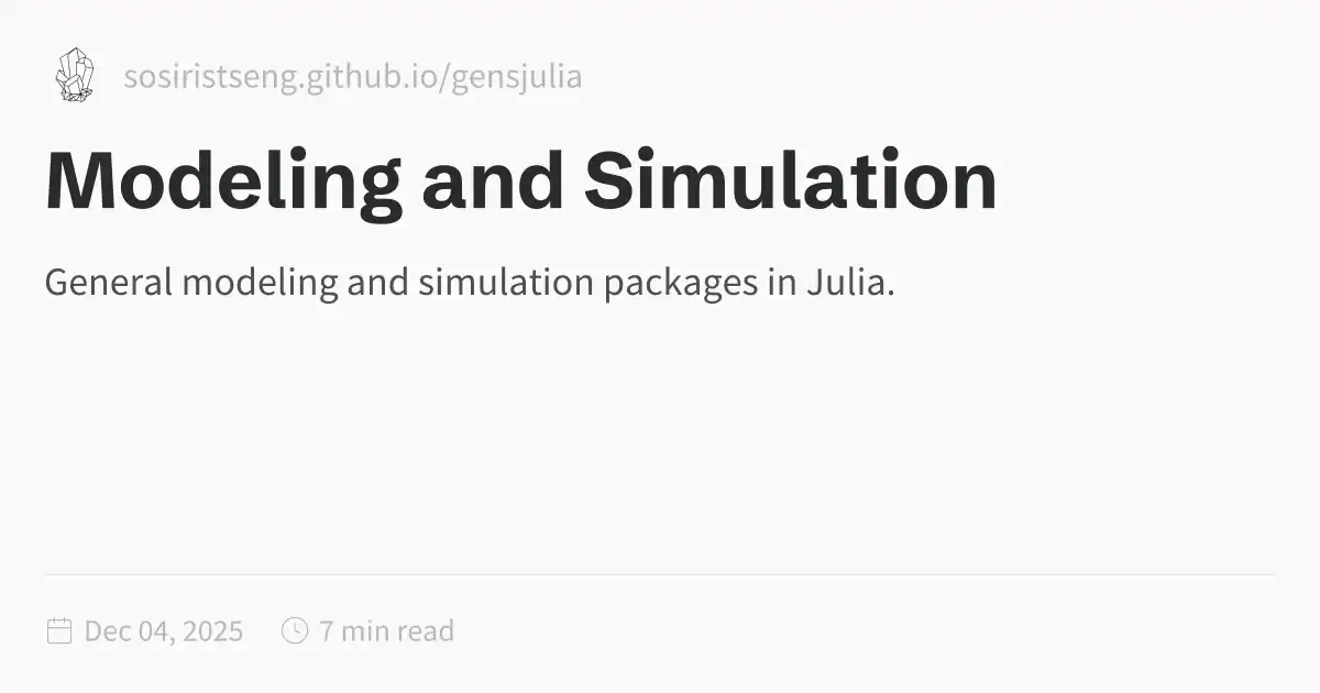 Modeling and Simulation